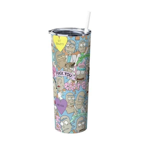 Rick & Morty 20oz Steel Tumbler With Lid & Straw - Picture 4 of 6